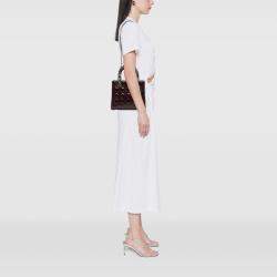 Pre Owned Dior Purple Medium Patent Cannage Lady Dior