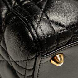 Pre Owned Dior Black Large Lambskin Cannage Lady Dior
