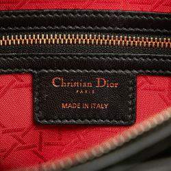 Pre Owned Dior Black Large Lambskin Cannage Lady Dior