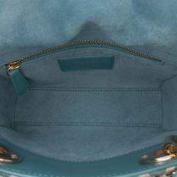 Pre Owned Dior Beige/See Green Mini Canvas Honeycomb Embroidery Crystal Lady Dior
