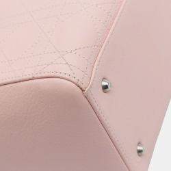 Pre Owned Dior Pink Medium Calfskin Cannage Stitched Lady Dior