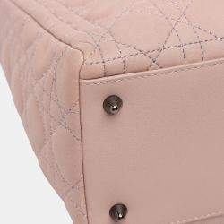 Pre Owned Dior Pink Medium Lambskin Cannage Lady Dior