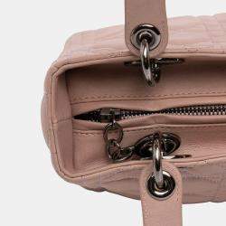Pre Owned Dior Pink Medium Lambskin Cannage Lady Dior