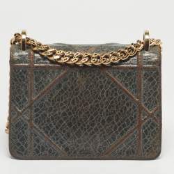 Pre Owned Dior Green Ceramic Effect Leather Diorama Club Shoulder Bag