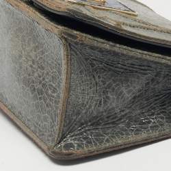 Pre Owned Dior Green Ceramic Effect Leather Diorama Club Shoulder Bag