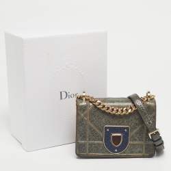 Pre Owned Dior Green Ceramic Effect Leather Diorama Club Shoulder Bag
