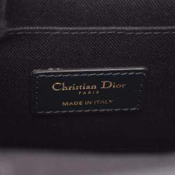 Pre Owned Christian Dior Dior Oblique Tote Bag Canvas And Leather Beige Navy