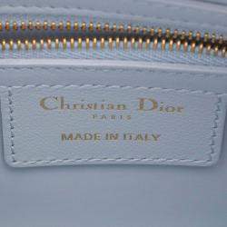Pre Owned Christian Dior Dior Groove 20 Macrocannage Handbag Leather Blue