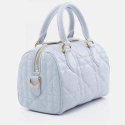 Pre Owned Christian Dior Dior Groove 20 Macrocannage Handbag Leather Blue