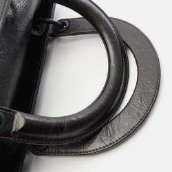 Pre Owned Christian Dior Dior Lady Handbag Leather Black