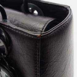 Pre Owned Christian Dior Dior Lady Handbag Leather Black