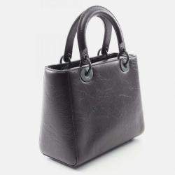 Pre Owned Christian Dior Dior Lady Handbag Leather Black