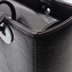 Pre Owned Christian Dior Dior Lady Handbag Leather Black