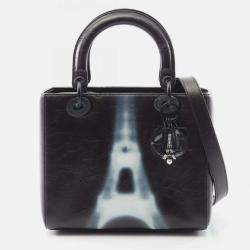 Pre Owned Christian Dior Dior Lady Handbag Leather Black