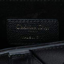 Pre Owned Dior Black Mini Grained Calfskin Saddle Bag