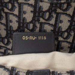 Pre Owned Dior Blue Oblique Canvas Saddle Bag