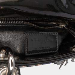 Pre Owned Dior Mini Multicolor Metallic Fabric and Patent Leather Lady Dior