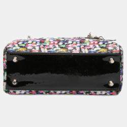 Pre Owned Dior Mini Multicolor Metallic Fabric and Patent Leather Lady Dior