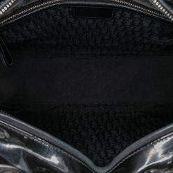 Pre Owned Dior Black Large Patent Cannage Lady Dior
