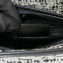 Pre Owned Dior White Medium Tweed Lady Dior
