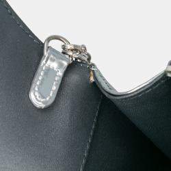 Pre Owned Dior Silver Metallic Patent Microcannage Lady Dior Croisiere Chain Clutch