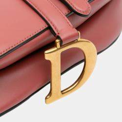 Pre Owned Dior Red Smooth Calfskin Saddle Bag