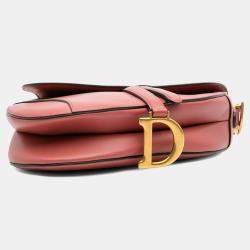 Pre Owned Dior Red Smooth Calfskin Saddle Bag