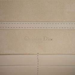 Pre Owned Dior White Small Ultra Matte Studded Calfskin Diorama Wallet on Chain