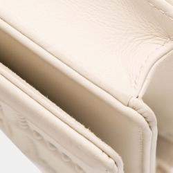 Pre Owned Dior White Small Ultra Matte Studded Calfskin Diorama Wallet on Chain