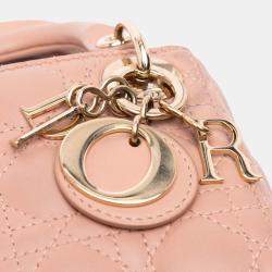 Pre Owned Dior Nude Micro Lady Dior Lambskin Cannage Bag