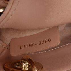 Pre Owned Dior Nude Micro Lady Dior Lambskin Cannage Bag
