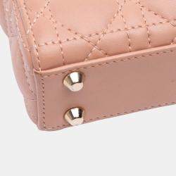 Pre Owned Dior Nude Micro Lady Dior Lambskin Cannage Bag