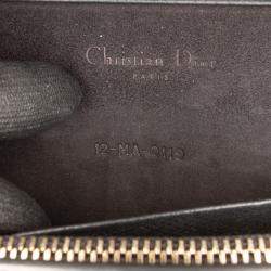 Pre Owned Dior Black Grained Calfskin Saddle Chain Pouch