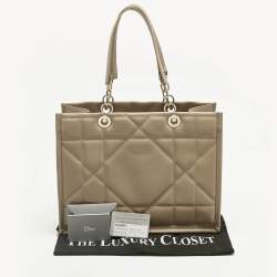 Pre Owned Dior Beige Archicannage Leather Medium Essential Tote