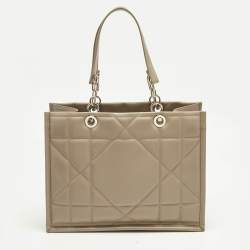 Pre Owned Dior Beige Archicannage Leather Medium Essential Tote