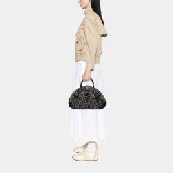 Pre Owned Dior Blue Diorissimo Canvas Double Saddle Bowler Bag