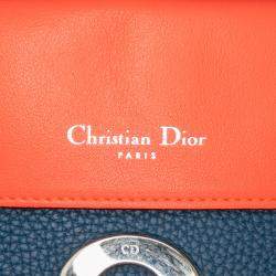 Pre Owned Dior Navy Blue Small Leather Be Dior Flap