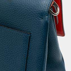 Pre Owned Dior Navy Blue Small Leather Be Dior Flap