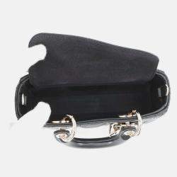 Pre Owned Dior Lady D-Joy Cannage 2-Way Bag Black Lambskin Size Micro