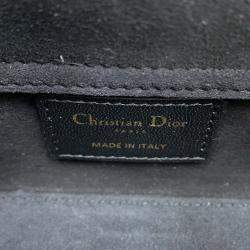 Pre Owned Dior Lady D-Joy Cannage 2-Way Bag Black Lambskin Size Micro