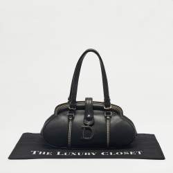 Pre Owned Dior Black Leather Detective Frame Bag
