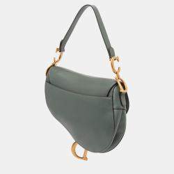 Pre Owned Dior Green Smooth Calfskin Saddle Bag