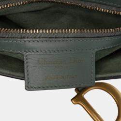 Pre Owned Dior Green Smooth Calfskin Saddle Bag