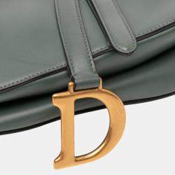 Pre Owned Dior Green Smooth Calfskin Saddle Bag