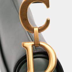 Pre Owned Dior Green Smooth Calfskin Saddle Bag