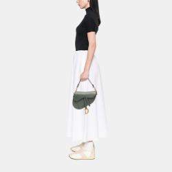 Pre Owned Dior Green Smooth Calfskin Saddle Bag