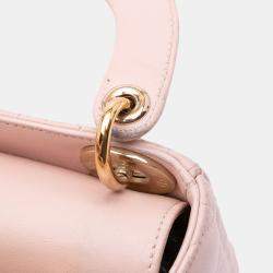Pre Owned Dior Pink Mini Lambskin Cannage Lady Dior