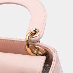 Pre Owned Dior Pink Mini Lambskin Cannage Lady Dior