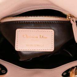 Pre Owned Dior Pink Mini Lambskin Cannage Lady Dior
