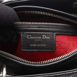 Pre Owned Christian Dior Dior Lady Handbag Leather Black